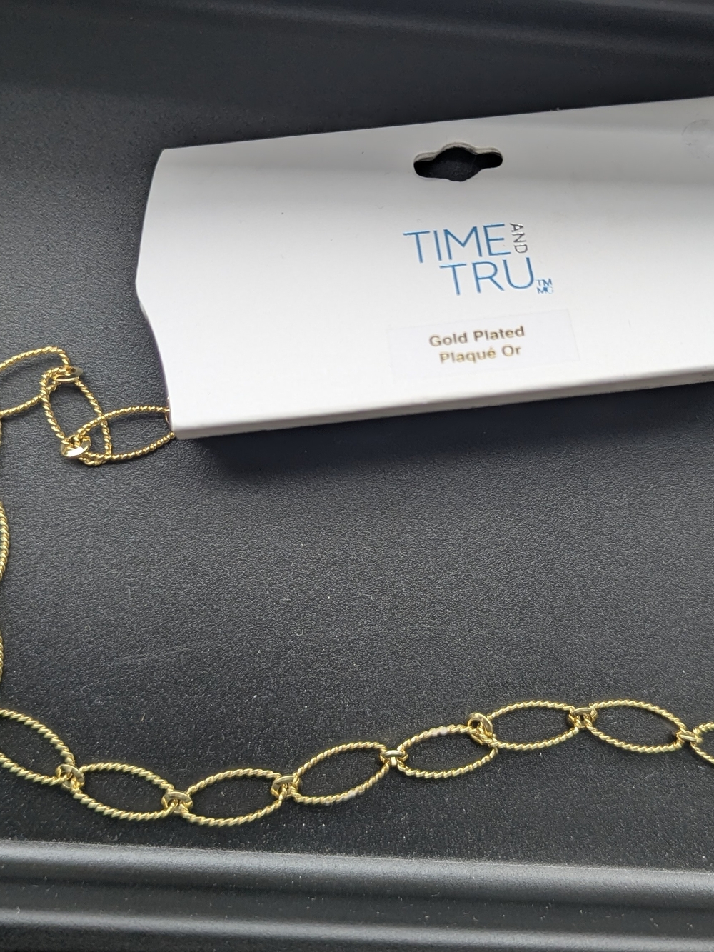 Time and Tru Gold Twisted Rope Oval Link Necklace